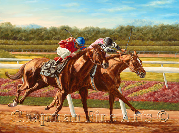 Affirmed vs. Alydar, 1978 Belmont Stakes, S/N LImited Edition Canvas Print
