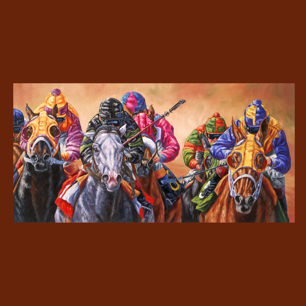 All Dressed Up, No Place to Go - horseracing S/N Limited Edition Canvas Print.
