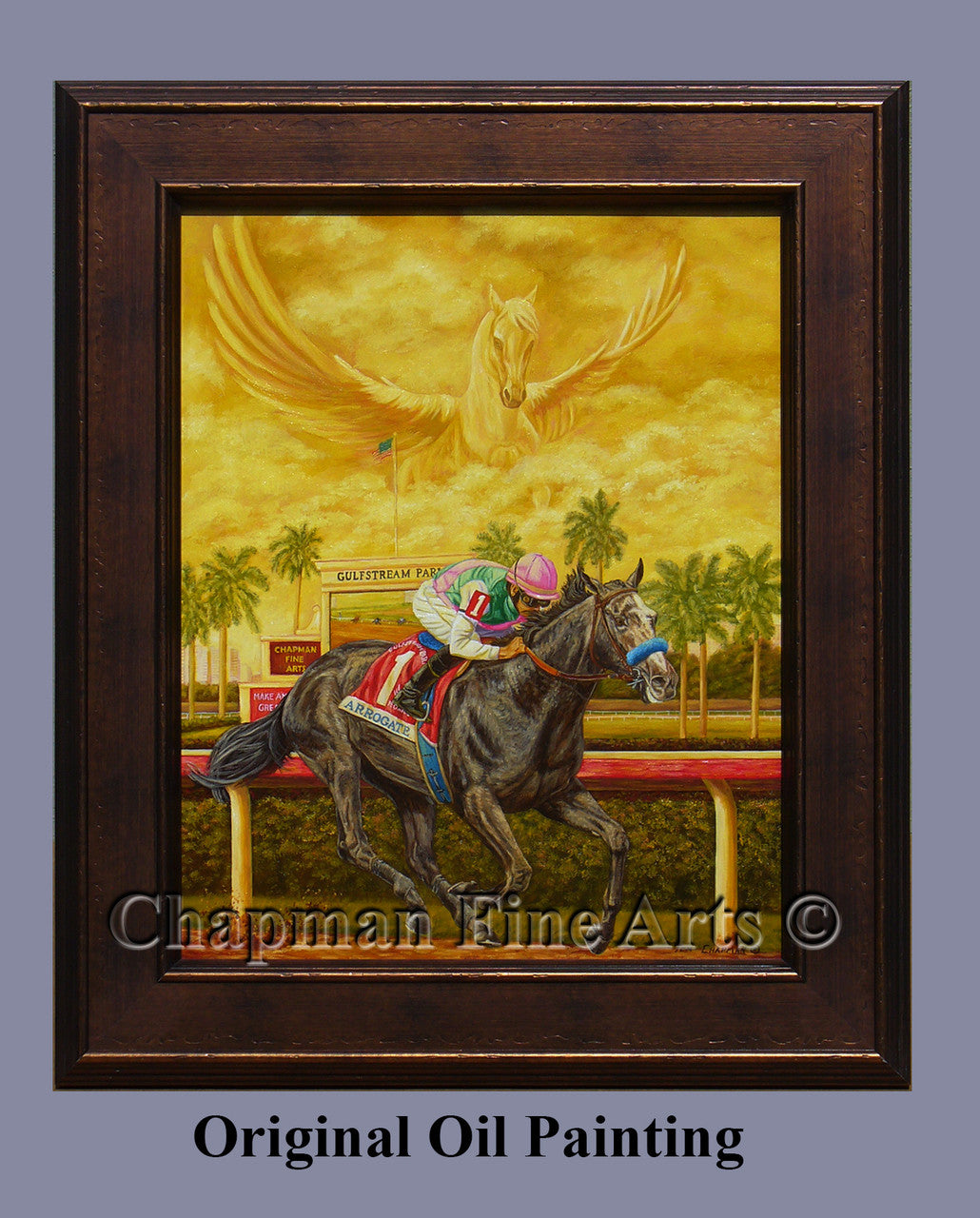 Arrogate Soars in the Pegasus World Cup, Oil Painting & S/N Limited Edition Canvas Prints
