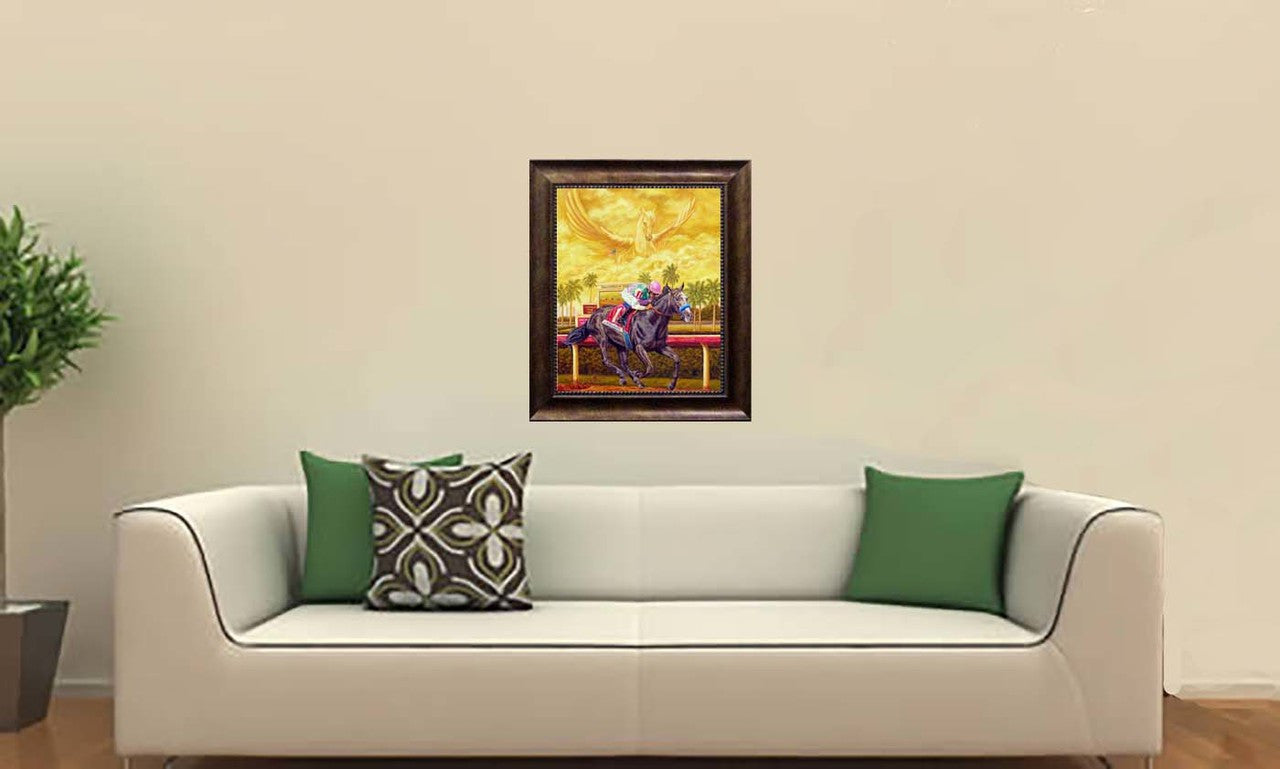 Arrogate Soars in the Pegasus World Cup, Oil Painting & Giclee canvas prints