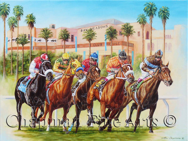 Bay Meadows, The End of an Era - horseracing giclee canvas print