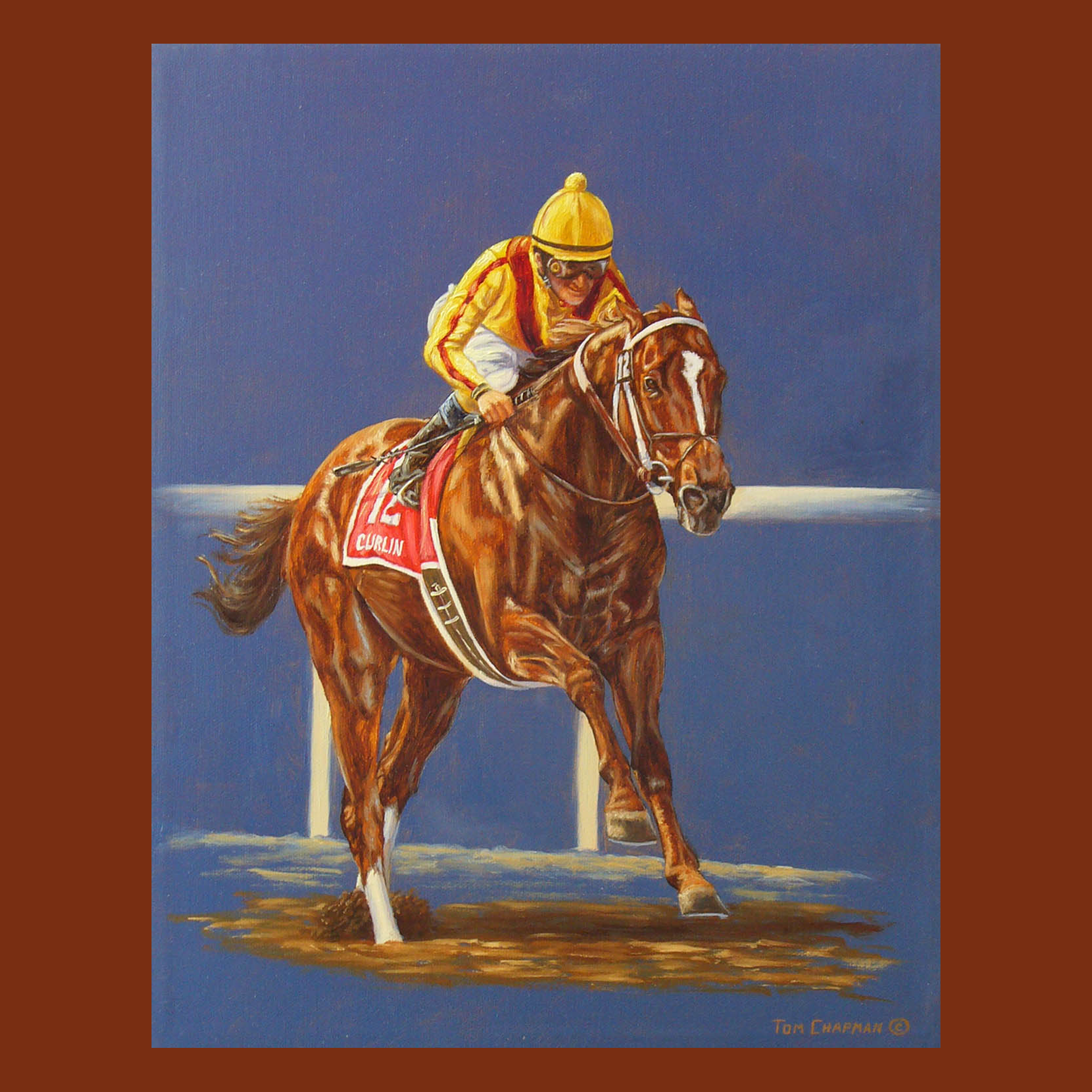 Curlin, Cool in the Desert, Winning the Dubai World Cup, 2008 - horseracing S/N Limited Edition Canvas Print.