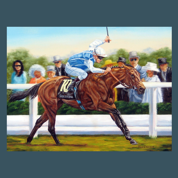Goldikova Winning at Ascot, horseracing oil painting