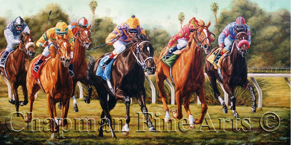 Hold All Tickets - horseracing giclee canvas print
