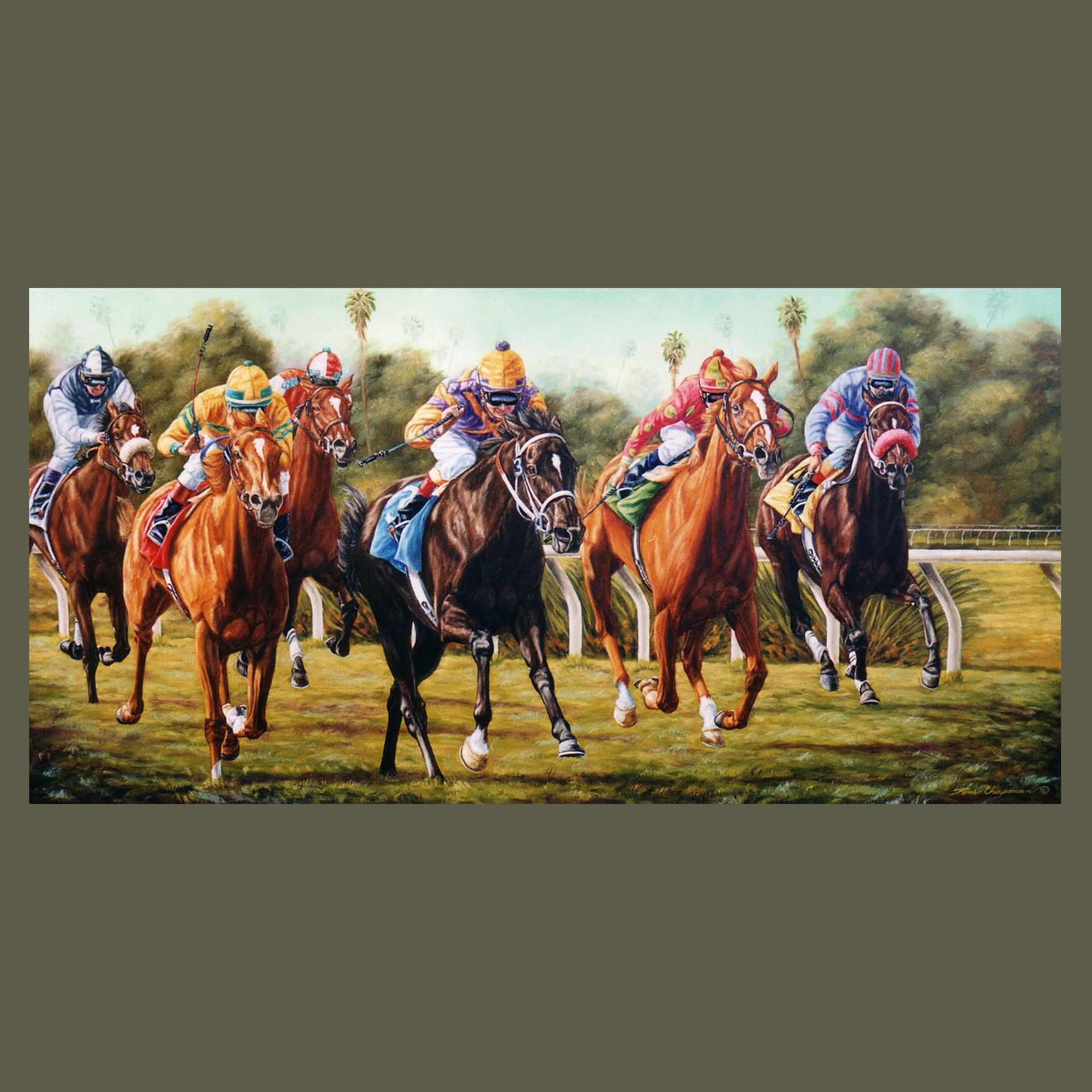 Hold All Tickets - horseracing giclee canvas print