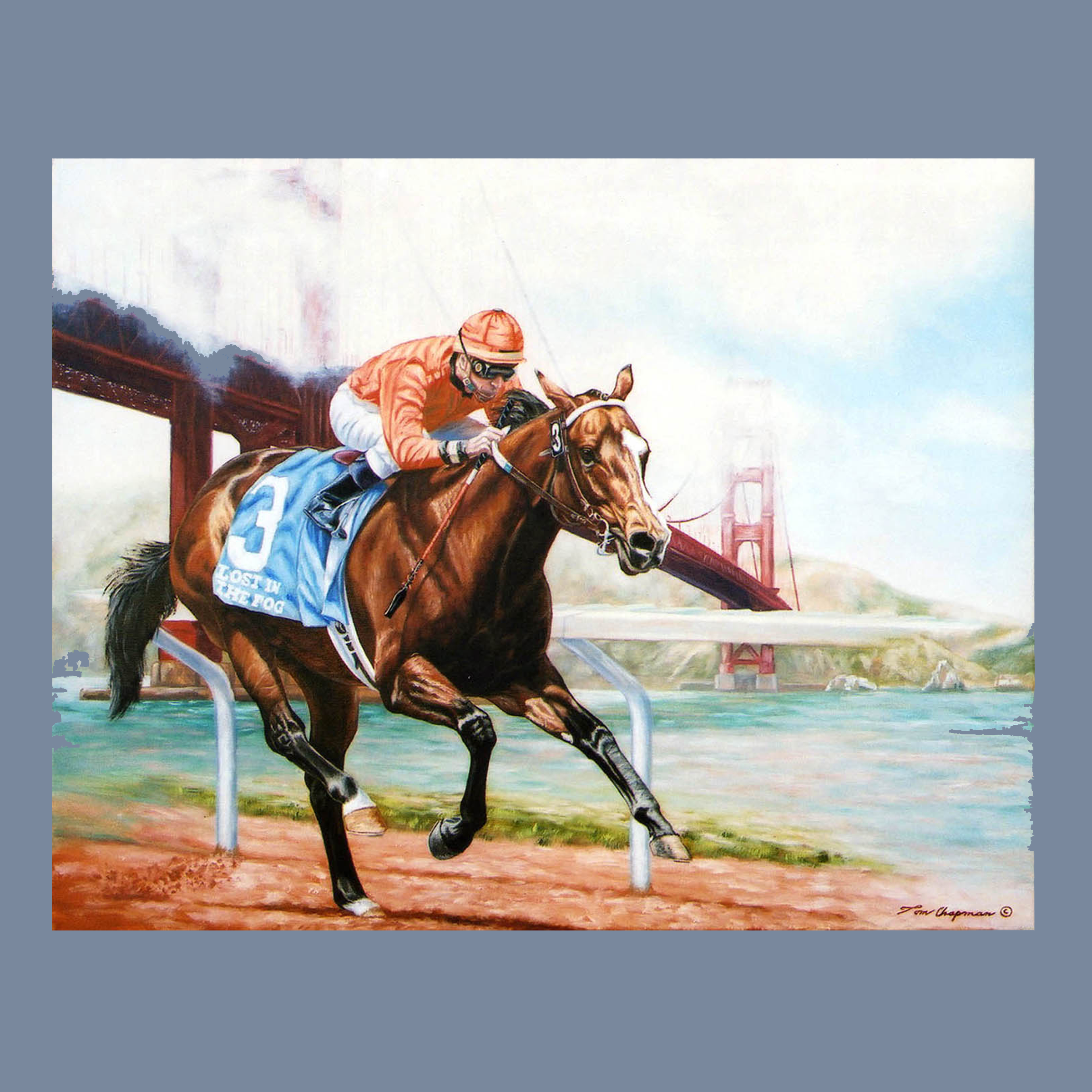 Lost in the Fog, horseracing S/N Limited Edition Canvas Print.