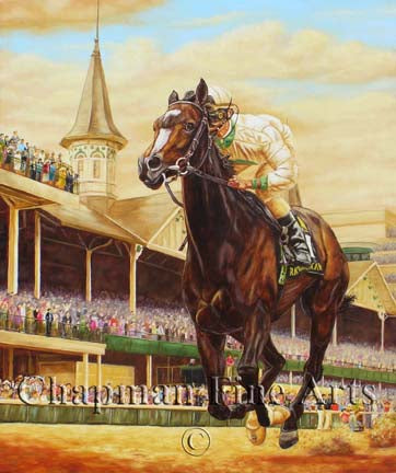 Rachel Alexandra Winning the Kentucky Oaks - horseracing giclee print