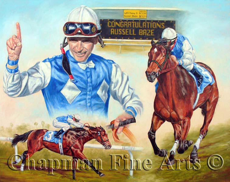 The Russell Record, - horseracing giclee canvas print