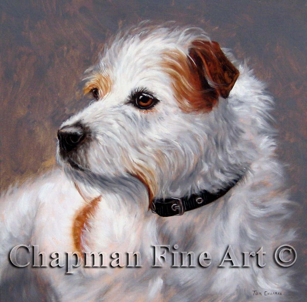 Traditional oil painting of a dog