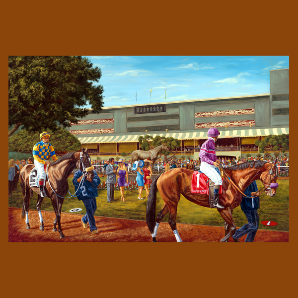 The Calm Before the Race - horseracing S/N Limited Edition Canvas Prints