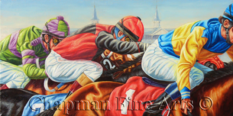 Close Quarters in the Woodford Reserve - horseracing giclee print