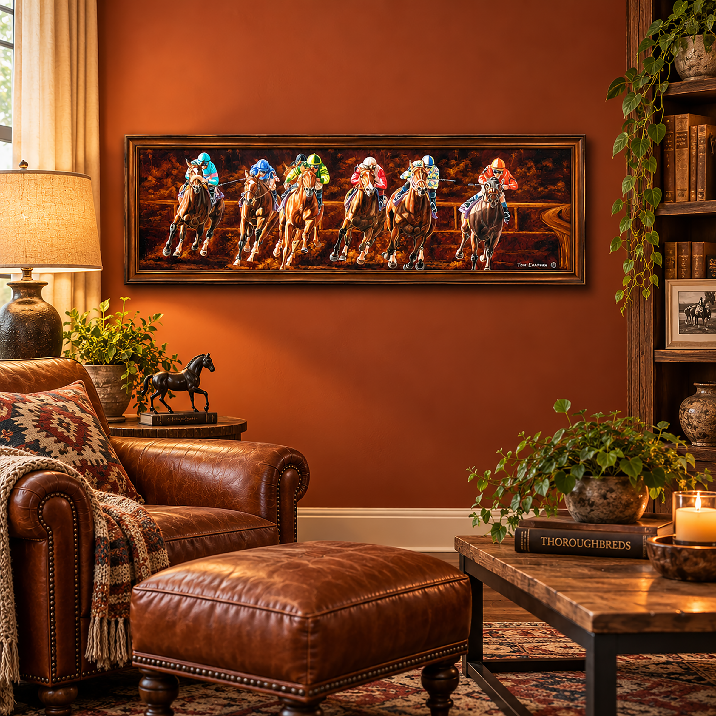 Zenyatta Winning the 2008 Ladies Classic - horseracing S/N Limited Edition Canvas Print.