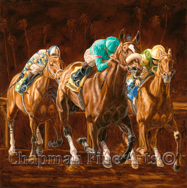 Zenyatta Winning the 2008 Lady's Secret Stakes - horseracing print