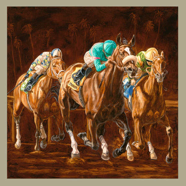Zenyatta Winning the 2008 Lady's Secret Stakes - horseracing print